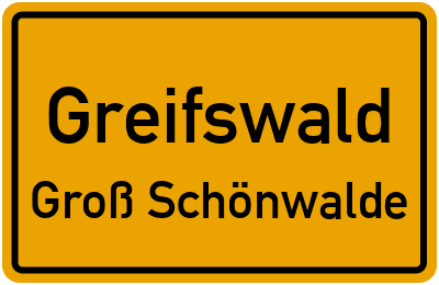 Straßenverzeichnis Greifswald Groß Schönwalde
