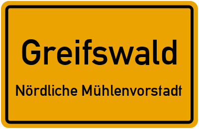 Straßenverzeichnis Greifswald Nördliche Mühlenvorstadt