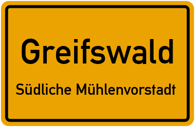 Straßenverzeichnis Greifswald Südliche Mühlenvorstadt