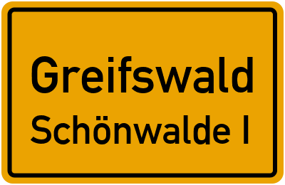 Straßenverzeichnis Greifswald Schönwalde I