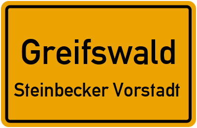 Straßenverzeichnis Greifswald Steinbecker Vorstadt