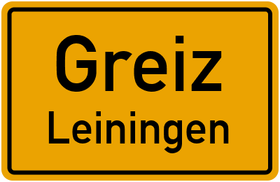 Ortsschild Greiz Leiningen