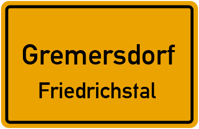 Straßenverzeichnis Gremersdorf Friedrichstal