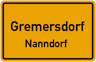 Straßenverzeichnis Gremersdorf Nanndorf