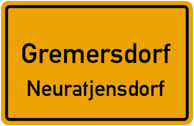 Straßenverzeichnis Gremersdorf Neuratjensdorf