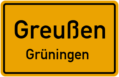 Straßenverzeichnis Greußen Grüningen