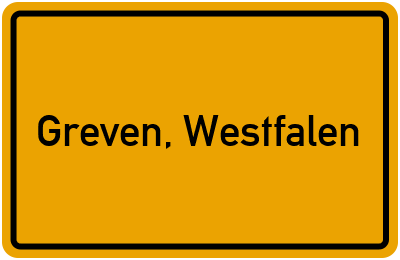 Ortsschild von Stadt Greven, Westfalen in Nordrhein-Westfalen