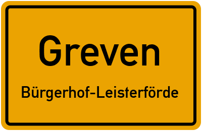 Straßenverzeichnis Greven Bürgerhof-Leisterförde