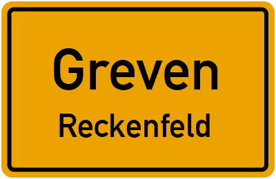 Ortsschild Greven Reckenfeld