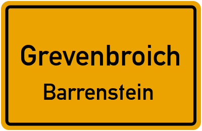 Ortsschild Grevenbroich Barrenstein