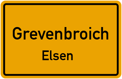 Ortsschild Grevenbroich Elsen