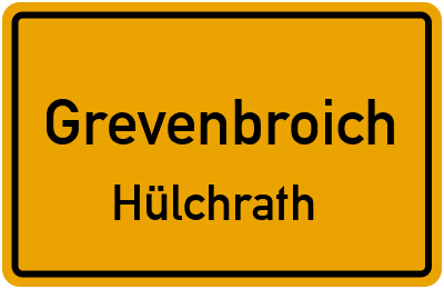 Ortsschild Grevenbroich Hülchrath