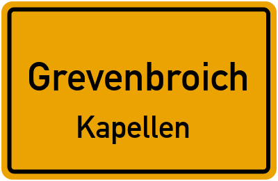 Ortsschild Grevenbroich Kapellen