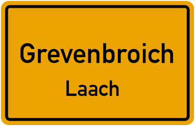 Ortsschild Grevenbroich Laach