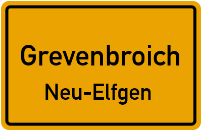 Ortsschild Grevenbroich Neu-Elfgen