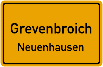 Ortsschild Grevenbroich Neuenhausen