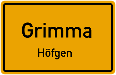 Straßenverzeichnis Grimma Höfgen