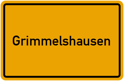 Ortsschild von Gemeinde Grimmelshausen in Thüringen