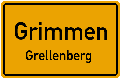 Ortsschild Grimmen Grellenberg