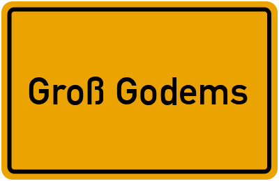 Ortsschild von Groß Godems in Mecklenburg-Vorpommern