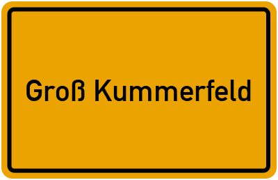 Ortsschild von Groß Kummerfeld in Schleswig-Holstein