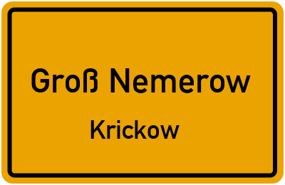 Straßenverzeichnis Groß Nemerow Krickow