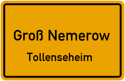 Straßenverzeichnis Groß Nemerow Tollenseheim