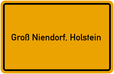Ortsschild von Gemeinde Groß Niendorf, Holstein in Schleswig-Holstein