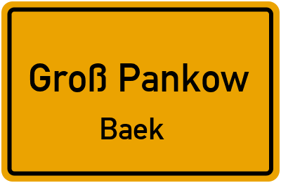 Straßenverzeichnis Groß Pankow Baek