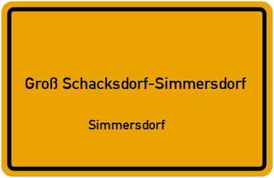 Straßenverzeichnis Groß Schacksdorf-Simmersdorf Simmersdorf