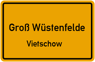 Straßenverzeichnis Groß Wüstenfelde Vietschow