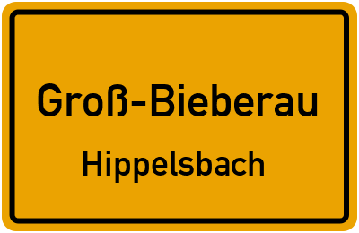 Ortsschild Groß-Bieberau Hippelsbach