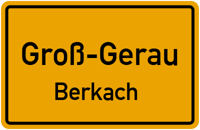 Ortsschild Groß-Gerau Berkach