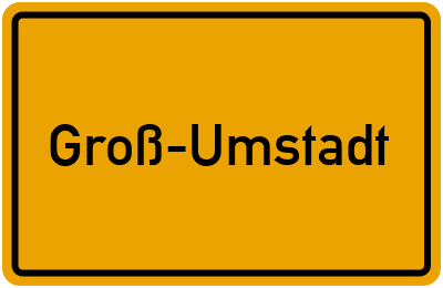 Ortsschild von Groß-Umstadt in Hessen