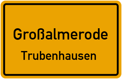 Straßenverzeichnis Großalmerode Trubenhausen
