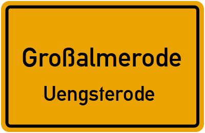 Straßenverzeichnis Großalmerode Uengsterode