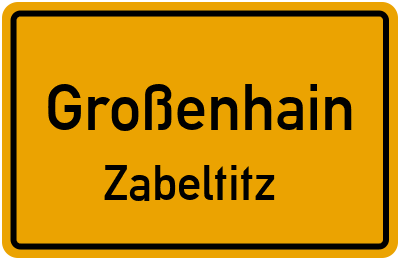 Straßenverzeichnis Großenhain Zabeltitz