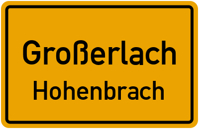 Straßenverzeichnis Großerlach Hohenbrach