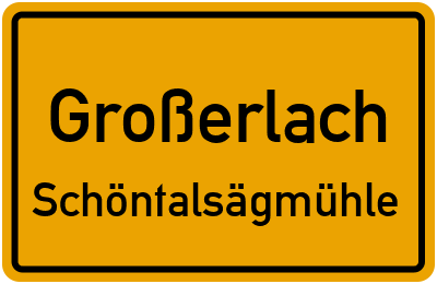 Straßenverzeichnis Großerlach Schöntalsägmühle