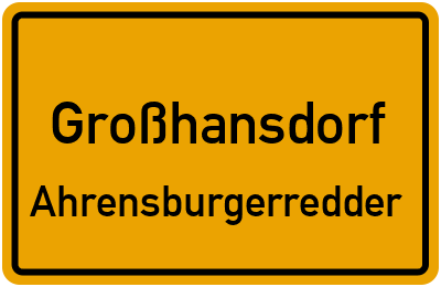 Straßenverzeichnis Großhansdorf Ahrensburgerredder