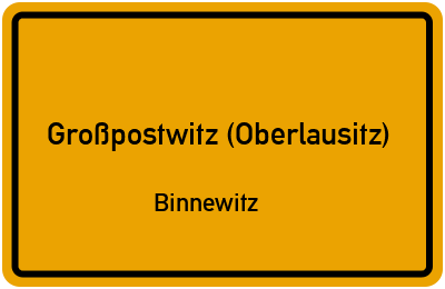 Straßenverzeichnis Großpostwitz (Oberlausitz) Binnewitz
