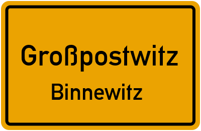 Straßenverzeichnis Großpostwitz Binnewitz