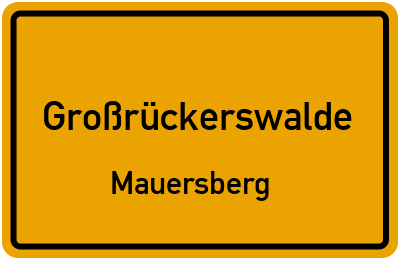Ortsschild Großrückerswalde Mauersberg
