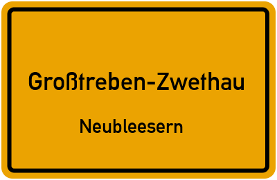 Straßenverzeichnis Großtreben-Zwethau Neubleesern