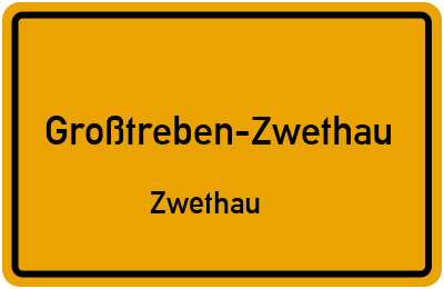 Straßenverzeichnis Großtreben-Zwethau Zwethau