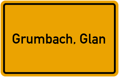 Ortsschild von Gemeinde Grumbach, Glan in Rheinland-Pfalz