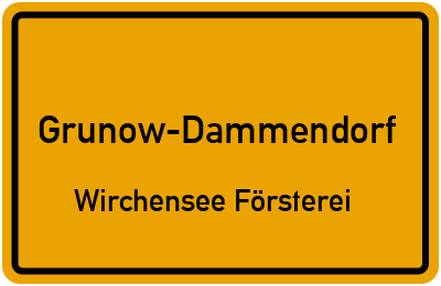 Straßenverzeichnis Grunow-Dammendorf Wirchensee Försterei