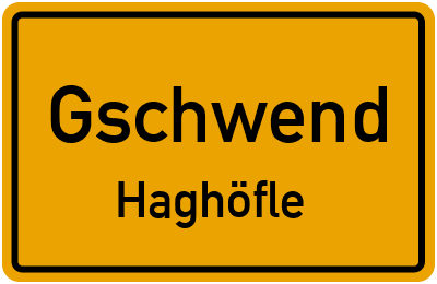 Straßenverzeichnis Gschwend Haghöfle