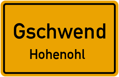 Straßenverzeichnis Gschwend Hohenohl