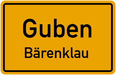 Straßenverzeichnis Guben Bärenklau